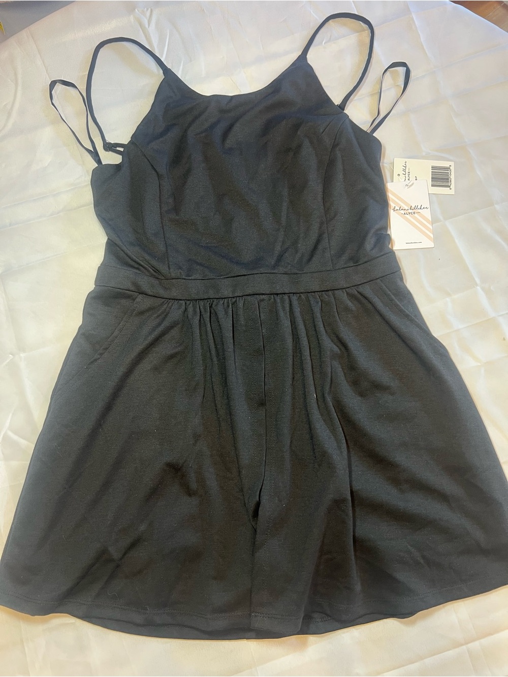 Alyce Paris Black Spaghetti Strap Mini Dress